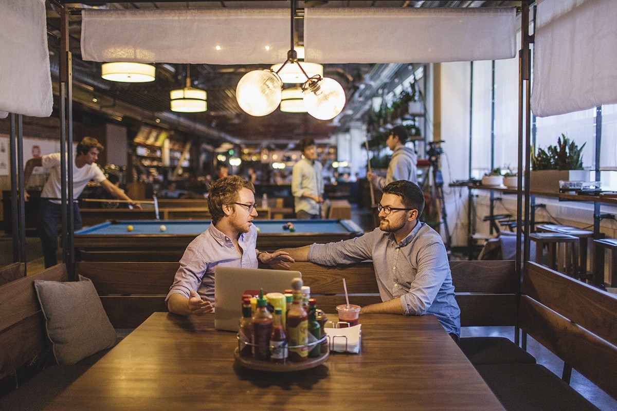 Rasmus’ favorite space is the Dropbox café. “It’s usually quiet and a good place to think and be without distractions. We also have the LEGO room — a meeting room full of classic LEGOs where you can build awesome little cars and stuff. At each end of our spacious office we have large open areas with lots of daylight. These are great places to hang out while taking notes or having discussions.”