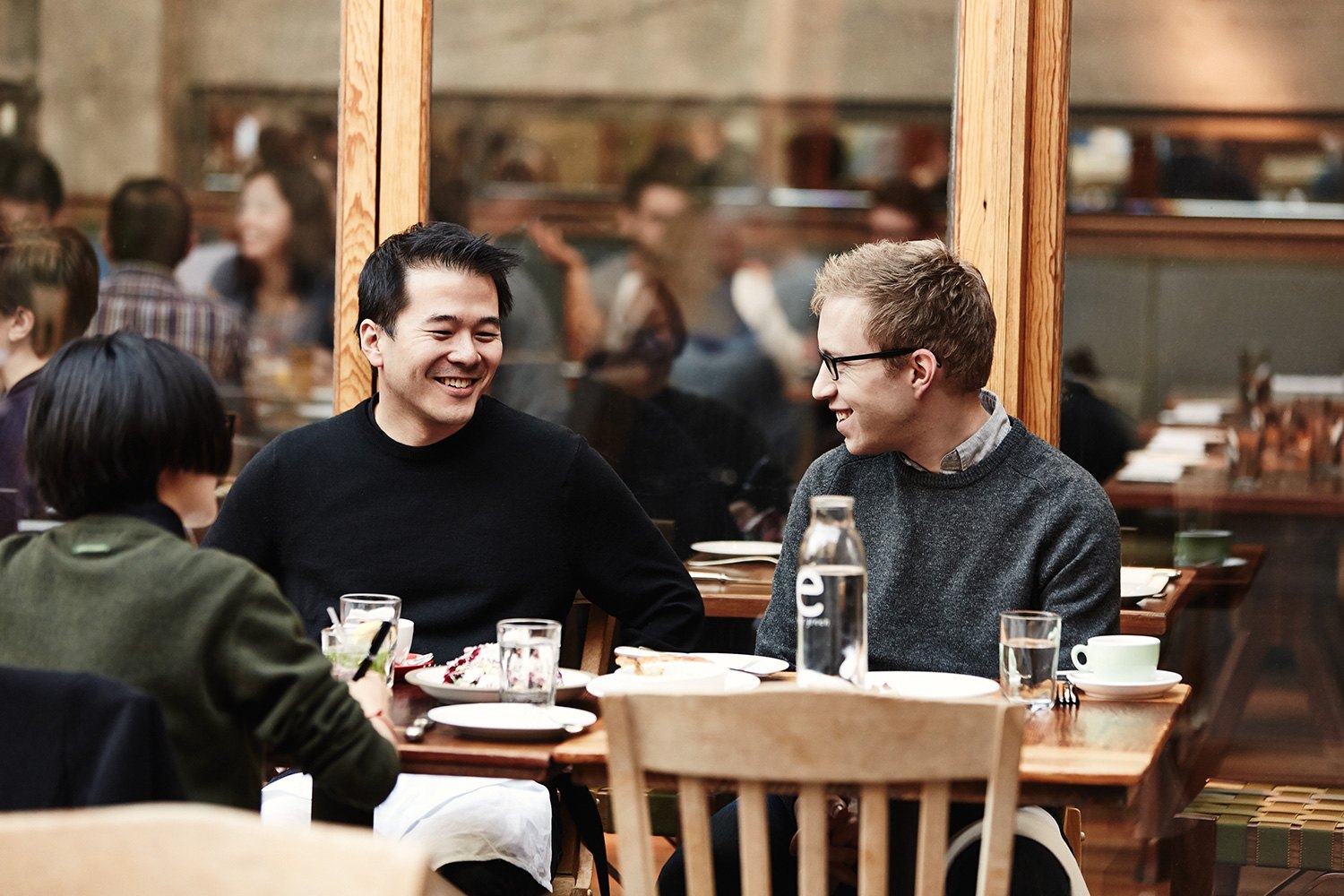 Mark and cofounder Timothy Donnelly discussing Storehouse over brunch. Photo by: Trinette & Chris