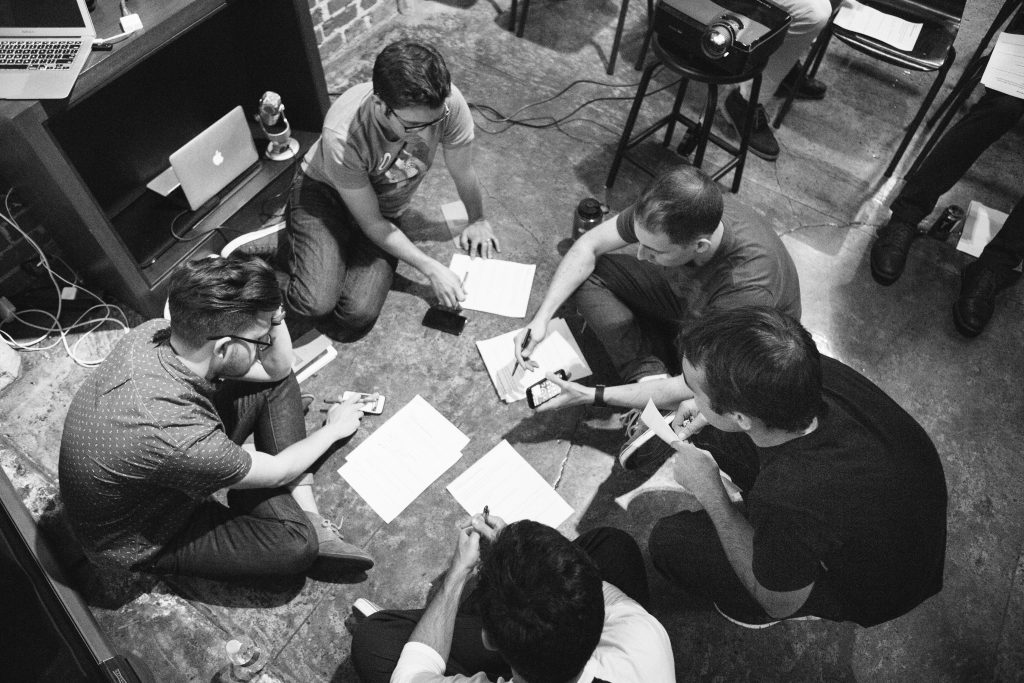 A peer feedback session during Bridge.