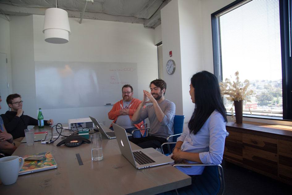 Design critique. Asana’s co-founder, Justin Rosenstein, invents a “D” gesture to make when people are getting too defensive about their work. The team has well-structured weekly reviews, with inspired debate.