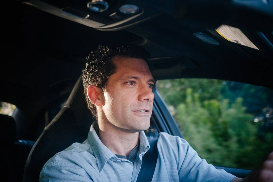 Jason drives in to work from his home in Mill Valley.