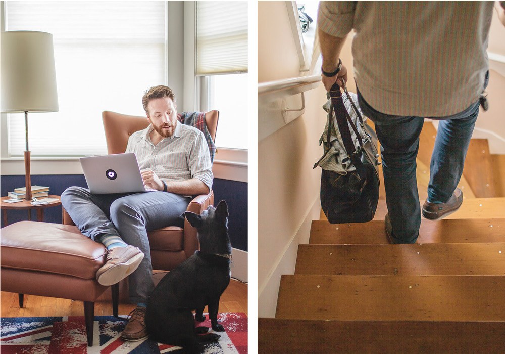 Ryan lives just a few blocks away from the Rdio offices in a Victorian apartment in the Mission district, one of San Francisco’s most colorful neighborhoods. He starts his day checking email and hanging out with his German Shepherd/Corgi mix Chauncey. He sets out for the half mile walk to work around 9:30 am.
