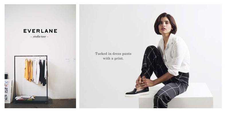 Everlane: minimal, understated, bright and desaturated, hip, calm, unassumingly refined