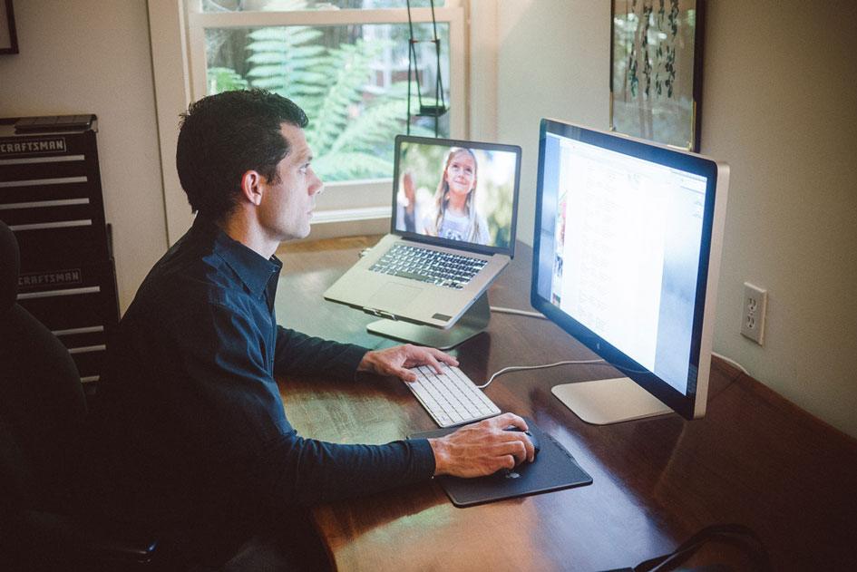 Jason at his desk in his soundproof “bunker.” He’s most productive at home and usually between the hours of 11 PM to 4 AM. He makes it a priority to be with family, even during those 20-hr days. He just doesn’t sleep much.