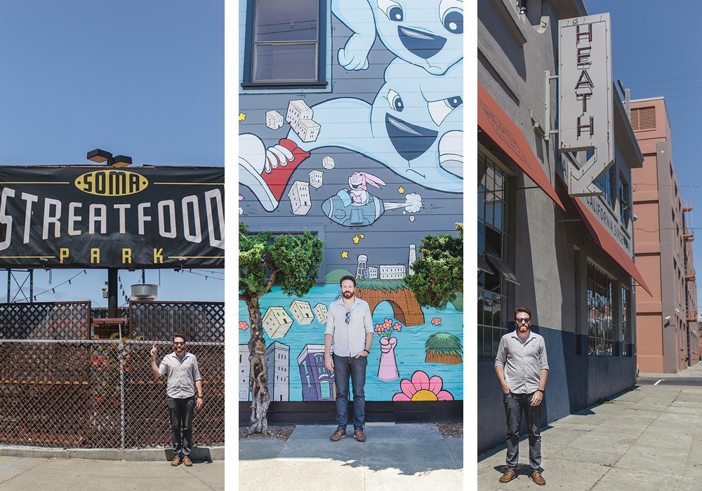 Neighborhood gems near Rdio including a food truck park, dozens of murals like this one at Calumet Photographic, and the new coffee shop, store, and artists’ studios at Heath Ceramics.