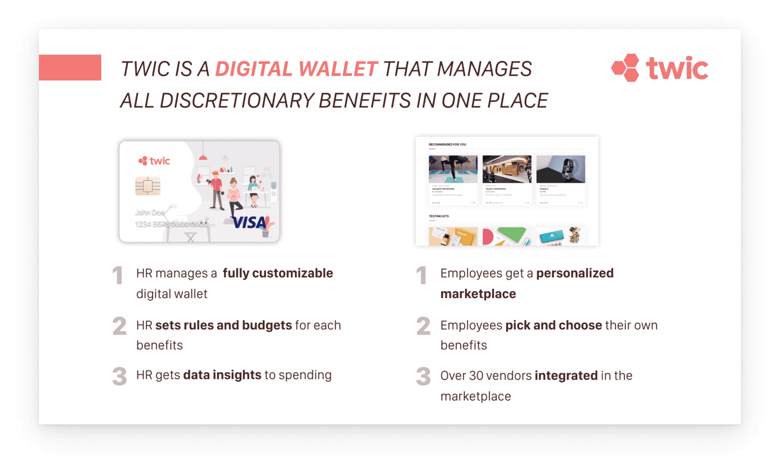 WIDE Twic had a complex product but this slide only showed a small screenshot. The founders anticipated that we'd ask to see the product at this point, and they had a demo ready to go.